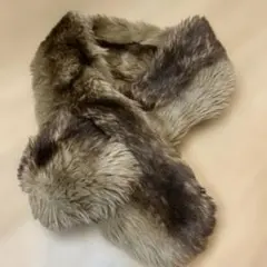 ブラウン系　ファー ネックウォーマー　ふわふわ　マフラー
