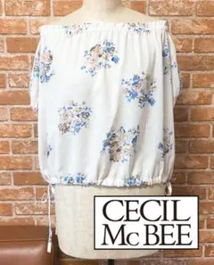美品︎✿セシルマクビー 花柄 クロップド オフショルダー カットソー シャツ M