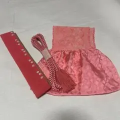 帯揚げ 重ね襟 帯締め 3点セット ピンク #k10