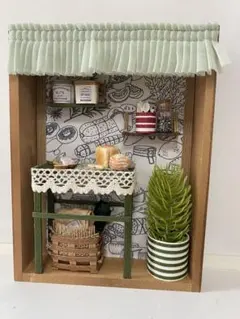 No.83 ハンドメイド　エコクラフト　ミニチュア　カフェ　キッチン