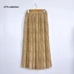 oTTo collection ドット柄 プリーツロングスカート 裏地付き 7号