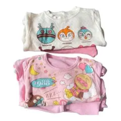 【即日発送】アンパンマンパジャマ　上下セット　90 白ピンク