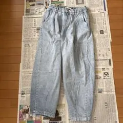 ZARA ライトブルー ハイウエストデニムパンツ