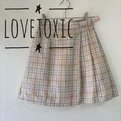 LOVETOXIC チェック柄スカート ベージュ M　韓国風　制服コーデ 美品