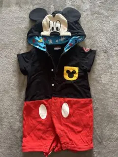ミッキーマウス フード付きロンパース