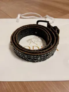 DIESEL スタッズ付き牛革ベルト 90/36