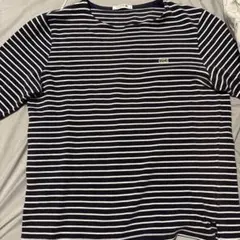 LACOSTE スリムフィット 長袖カットソー ネイビー/ホワイト　メンズS