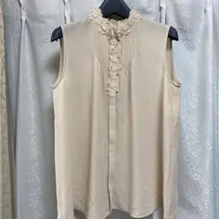 極美品　アナイ　ANAYIフラワーノースリーブ ブラウス 花柄レース　ベージュ