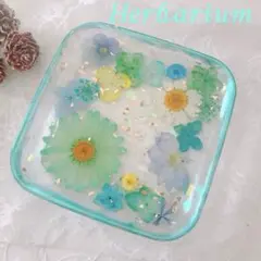 四角プレートミントカラー♡固まるハーバリウム