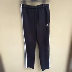 adidas 黒 サイドストライプ トレーニングパンツ