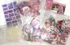 【シール大量・おすそわけ】ミニブック・ダイカットシール　ピンク、女の子、ポップ