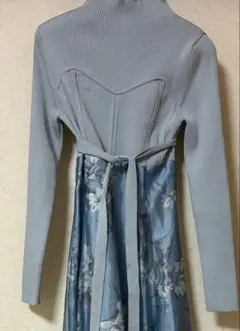 マーキュリーデュオ　フラワードッキングコルセットニットワンピース　花柄