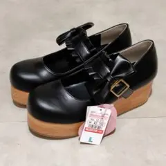 青木美沙子 しまむら 靴 シューズ 黒 Lサイズ