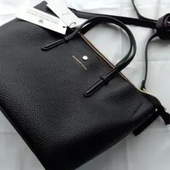 Macaronicstyle新品未使用美品タグ付きブラックショルダーバッグ合皮のサムネイル
