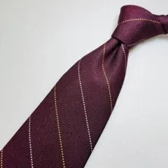 未使用品【チャップス】ネクタイ ストライプ エンジ バーガンディー CHAPS