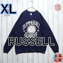 メンズXL【A品】80s-90sUSA製ラッセルスウェット無地紺00277