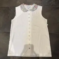 agnès b. 花柄襟 ノースリーブシャツ 12ans