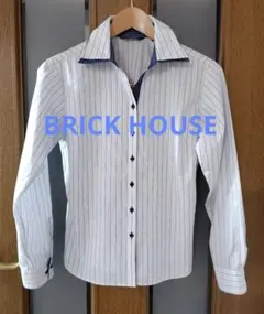 BRICK HOUSEレディース 長袖シャツ ストライプ柄Lサイズ『中古品』