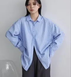 Aunt Marie's オーバーサイズベーシックサッカーストライプシャツ