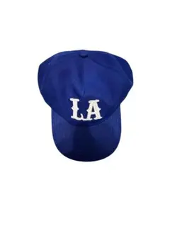 LAロゴ刺繍 ベースボールキャップ 青　ドジャース