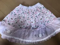 未使用　可愛い　花柄　リバーシブル　スカート　レース