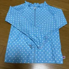 水玉柄 ラッシュガード ライトブルー
