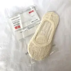 【未使用】ユニクロ　ソックス　ショート　アイボリー　レース　23-25cm