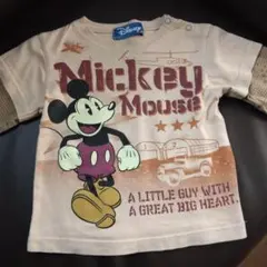 Disney ミッキーマウス 重ね着風長袖Tシャツ