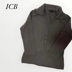 iCB オンワード樫山 ニット セーター 襟付き 【S】 大人可愛い