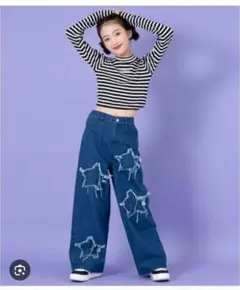 ANAP GIRL スター ダメージ デニム パンツ Mのサムネイル