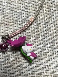 ハローキティ 花 ストラップ 鈴付き