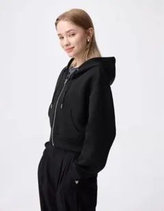 GU パフスウェットフルジップパーカー M