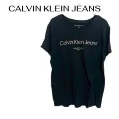 B0601CALVIN KLEIN半袖TシャツストレッチUロゴ大きめXLのサムネイル