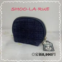 【新品タグ付き】SHOO-LA-RUE ネイビー ポーチ ツイード チャーム