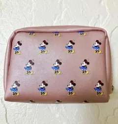 ミニーマウス プリントポーチ ピンク