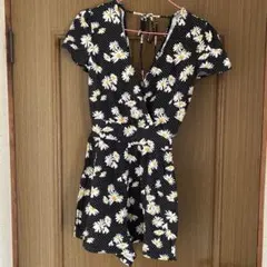 H&M 花柄ワンピース ロンパース キュロット XS