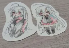 オリジナルキャラクター 手描き ステッカー風イラスト4