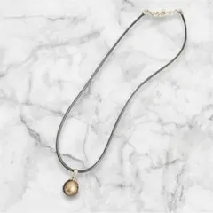 【】ブラックレザー チョーカー 本黒真珠