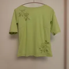 チャコット　社交ダンス　刺繍付きライトグリーン半袖Tシャツのサムネイル