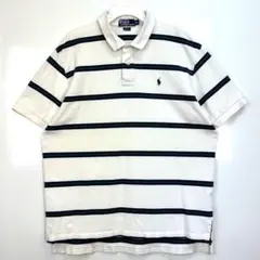 ラルフローレンPOLORalphLauren半袖ポロシャツボーダーポニーロゴ刺繍