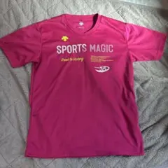 DESCENTE スポーツマジック ピンクシャツ 半袖　バレーボール