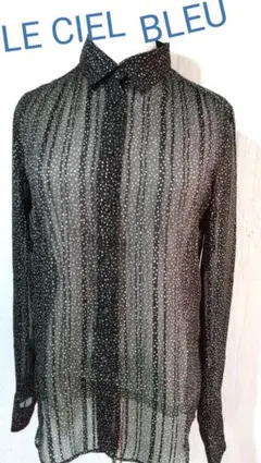 LE CIEL BLEU シースルーシャツ　ブラウス　ドット　38