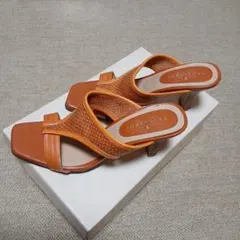 トラサルディライトブラウンメッシュ ハイヒールサンダルのサムネイル