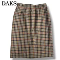 DAKS LONDON ハウスチェック マルチカラー膝丈タイトスカート L相当