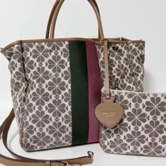 【ポーチ付】kate spade エブリシングトートバッグ　ジャガード