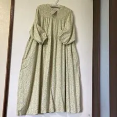 タグ付き新品　サマンサモスモス　小花柄綿レーヨン前後着ワンピースイエロー