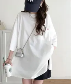 《JaVaジャバコラボ》 未使用！ポケットオーバーサイズTシャツ（半袖）のサムネイル