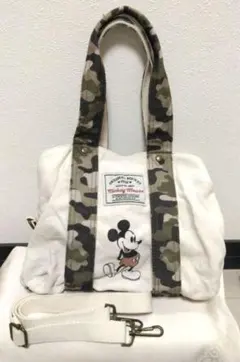 Disney ミッキーマウス 2wayキャンバストートバッグ 迷彩