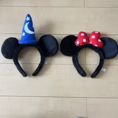 魔法使いの弟子カチューシャとミニーマウスのカチューシャの2点セット