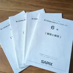 サピックス6年第1回志望校判定サピックスオープン未使用原本❗️解答
